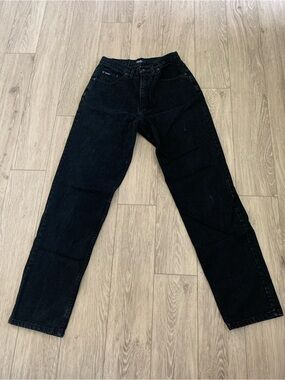 Vtg Ikeda Black High Waisted Womens Jeans